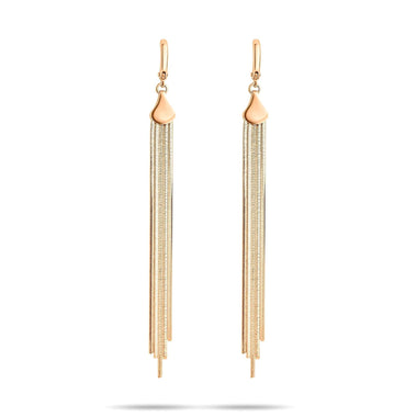 Fine chain fringe earrings, 90 mm