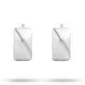 Small wide hoop earrings in silver tone with glossy finish and leverback clasp