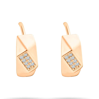 Geometric leverback earrings, 15 mm