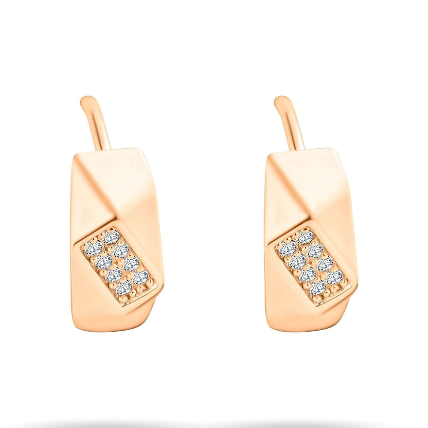 Geometric leverback earrings, 15 mm