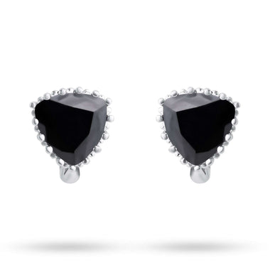 Black triangle drop earrings, 13 mm