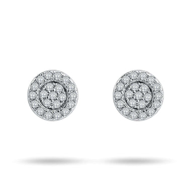 Cubic zirconia rosette studs, 9 mm