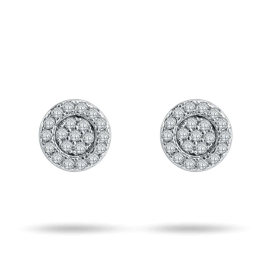 Cubic zirconia rosette studs, 9 mm