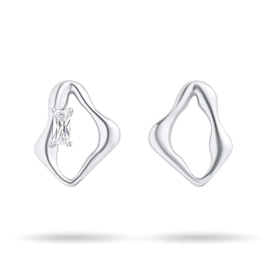 Asymmetric wavy rhombus studs, 12 mm