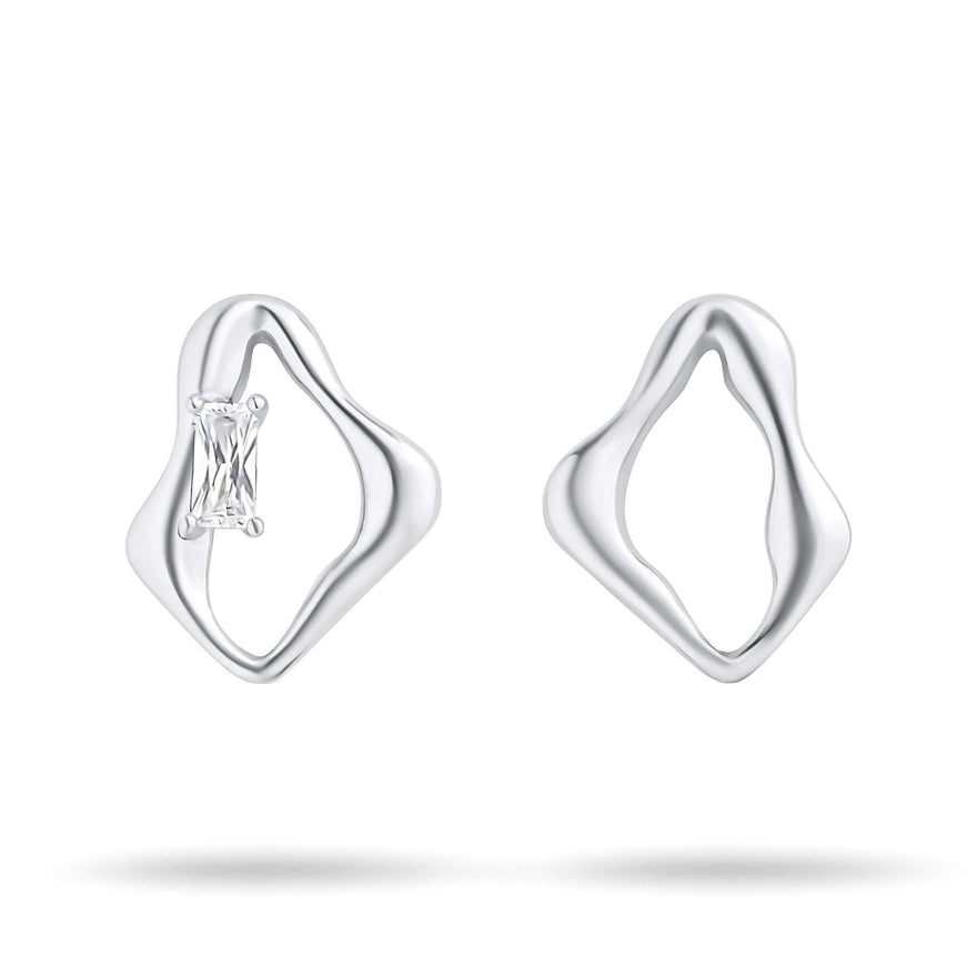 Asymmetric wavy rhombus studs, 12 mm