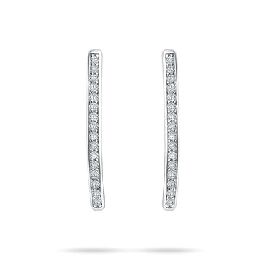 Pointed oval leverback earrings, 23 mm