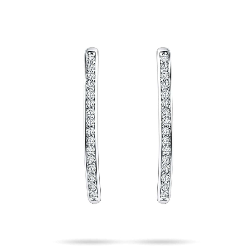 Pointed oval leverback earrings, 23 mm