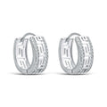Wide hoop earrings with a Greek meander and rows of cubic zirconia