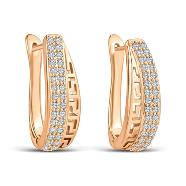 Openwork Greek key earrings, 25 mm