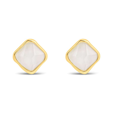 Milky white studs in a wavy frame