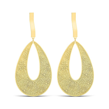 Engraved teardrop earrings, 9.5 cm