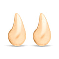 Puffed teardrop earrings with a shiny gold-tone finish and smooth surface