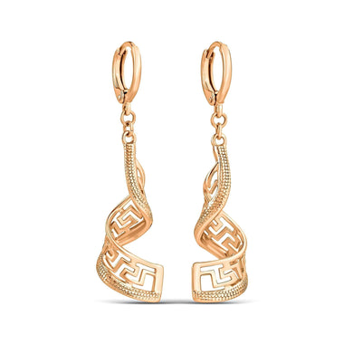 Twisted ribbon Greek key earrings