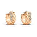 Gold-plated plaited hoop earrings with a sparkling cubic zirconia band