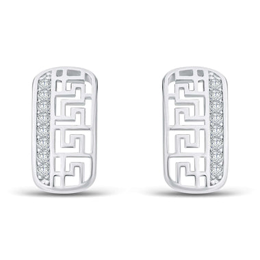 Rectangular meander earrings, 19 mm