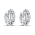 Wide hoop earrings with a Greek meander pattern and two rows of cubic zirconia