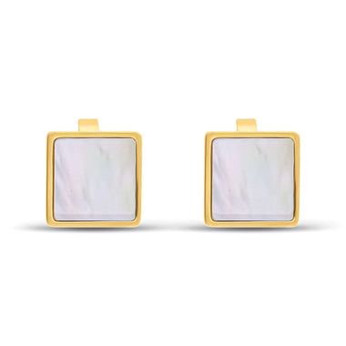 Square pearlescent enamel earrings
