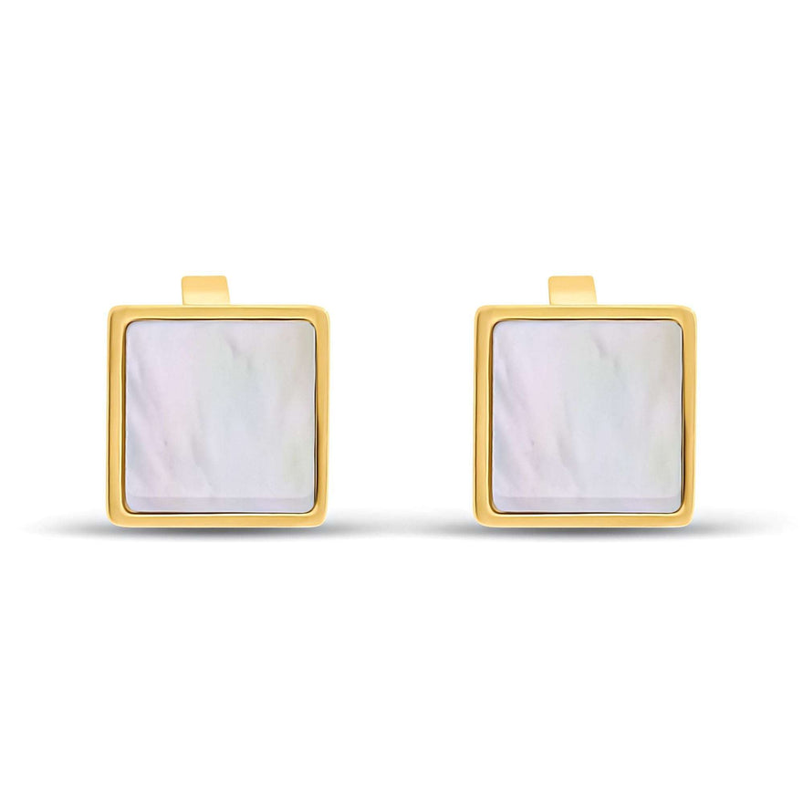 Square pearlescent enamel earrings