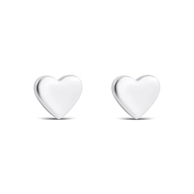 Minimalist heart stud earrings, 9 mm
