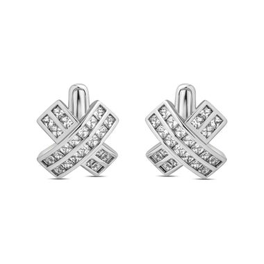 Criss-cross cubic zirconia earrings