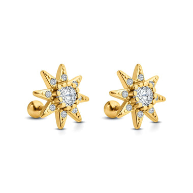 Eight-point star stud earrings