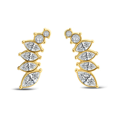 Marquise cubic zirconia leaf earrings