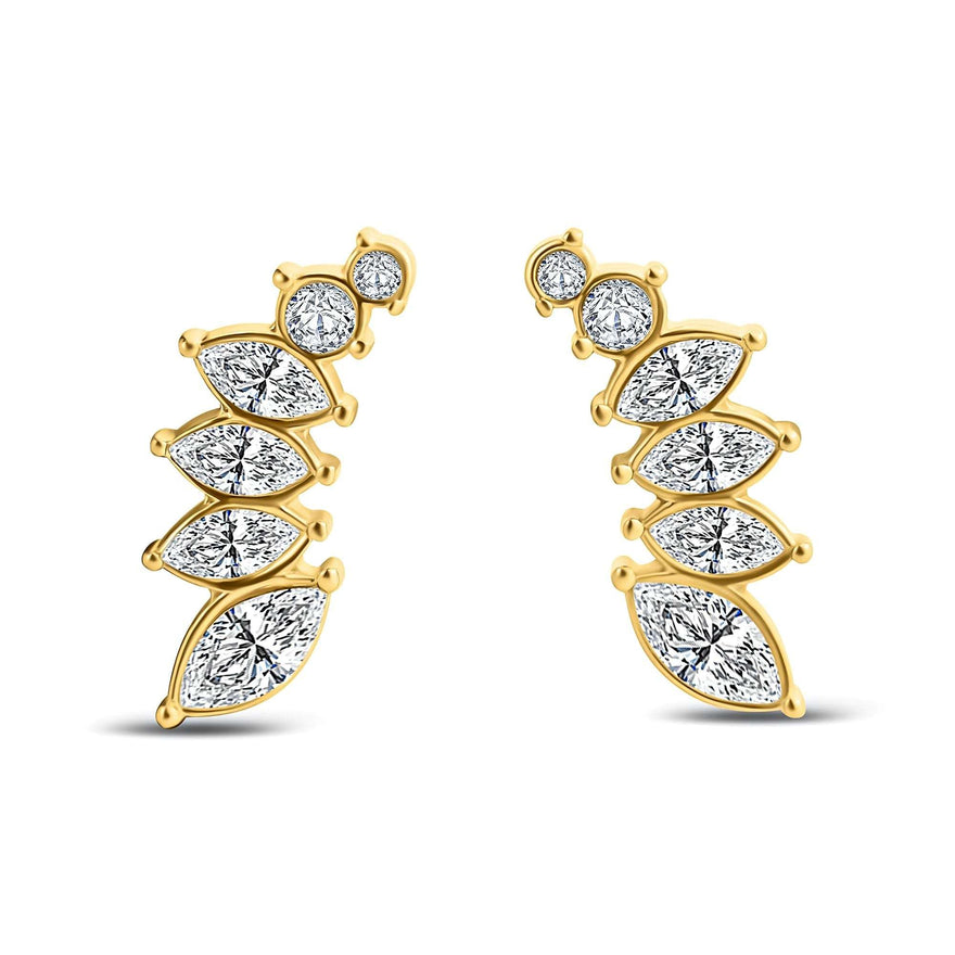 Marquise cubic zirconia leaf earrings