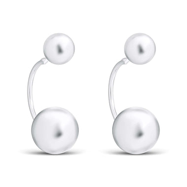 Two-in-one ball earrings, 30 mm