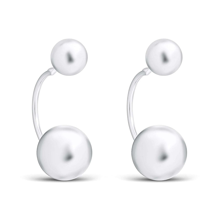 Two-in-one ball earrings, 30 mm