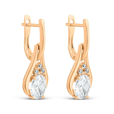 Oval cubic zirconia drop earrings