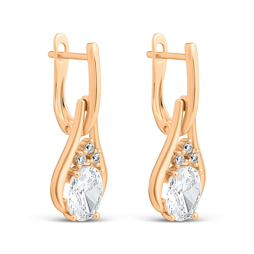 Oval cubic zirconia drop earrings