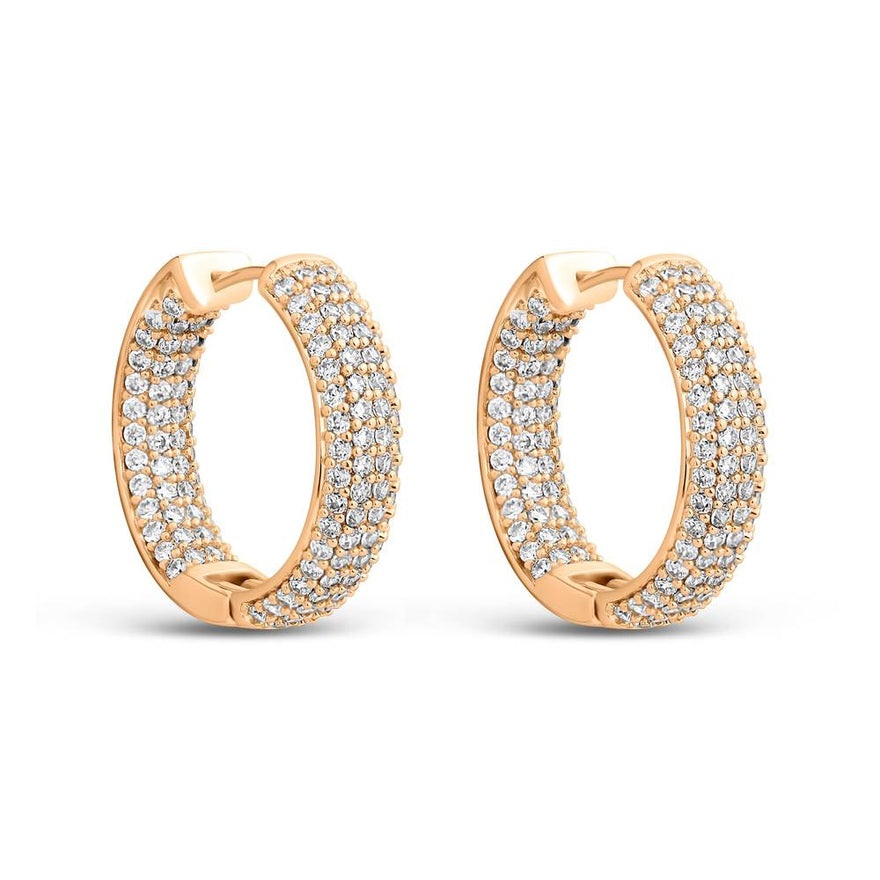 Pavé cubic zirconia hoop earrings