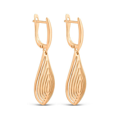 Openwork teardrop earrings, 43 mm