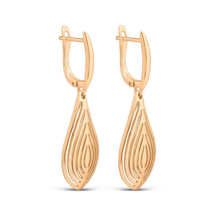 Openwork teardrop earrings, 43 mm