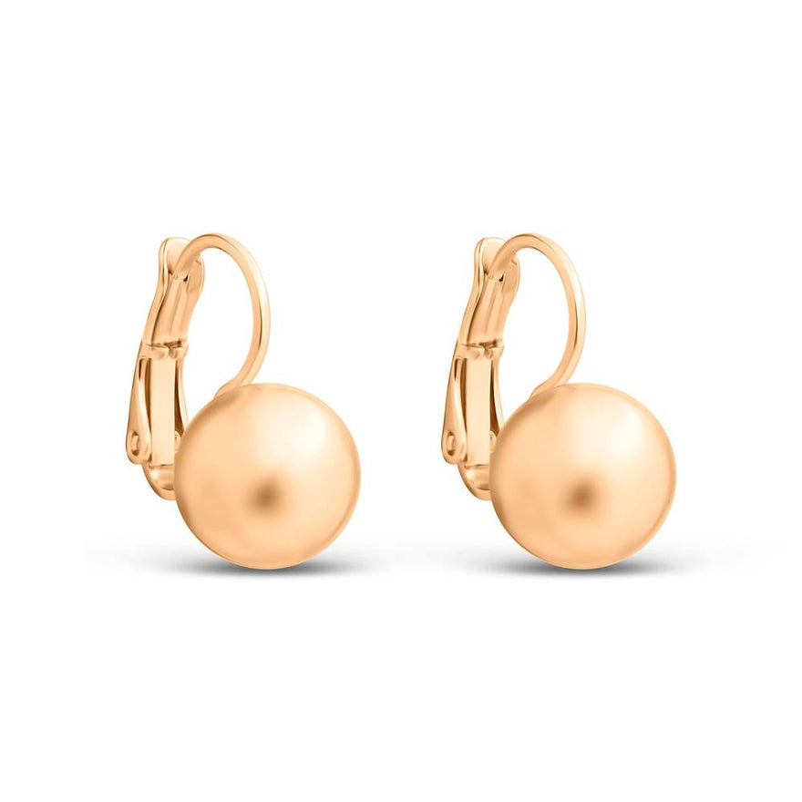 Polished ball drop earrings, 15 mm
