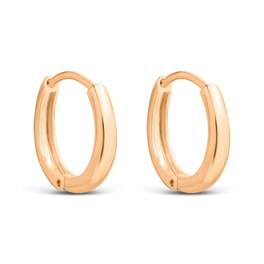 Smooth classic hoop earrings, 15 mm