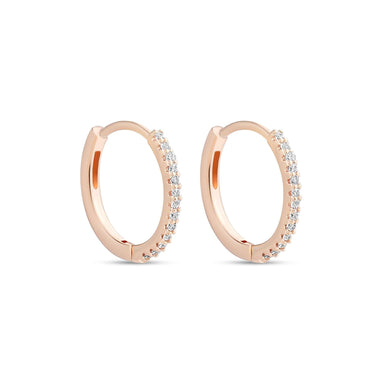 Cubic zirconia hoop earrings, 13 mm