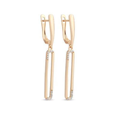Long safety pin earrings, 45 mm