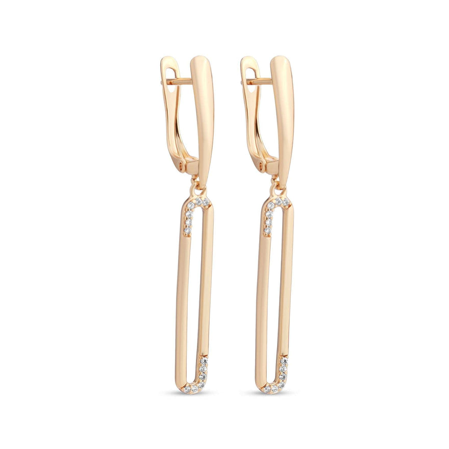 Long safety pin earrings, 45 mm