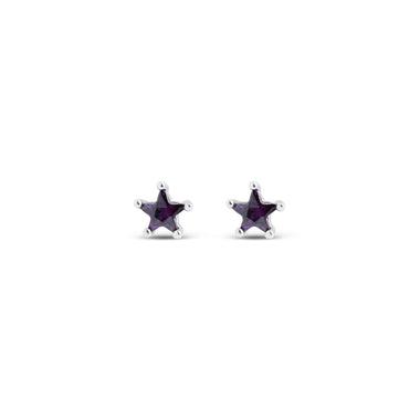 Star-shaped cubic zirconia studs, 4 mm