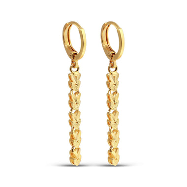 Heart-link chain drop earrings, 40 mm
