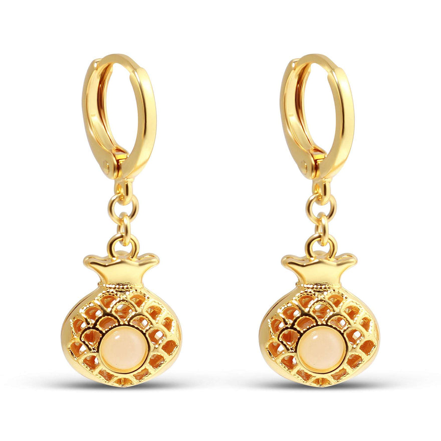 Pineapple faux pearl drop earrings