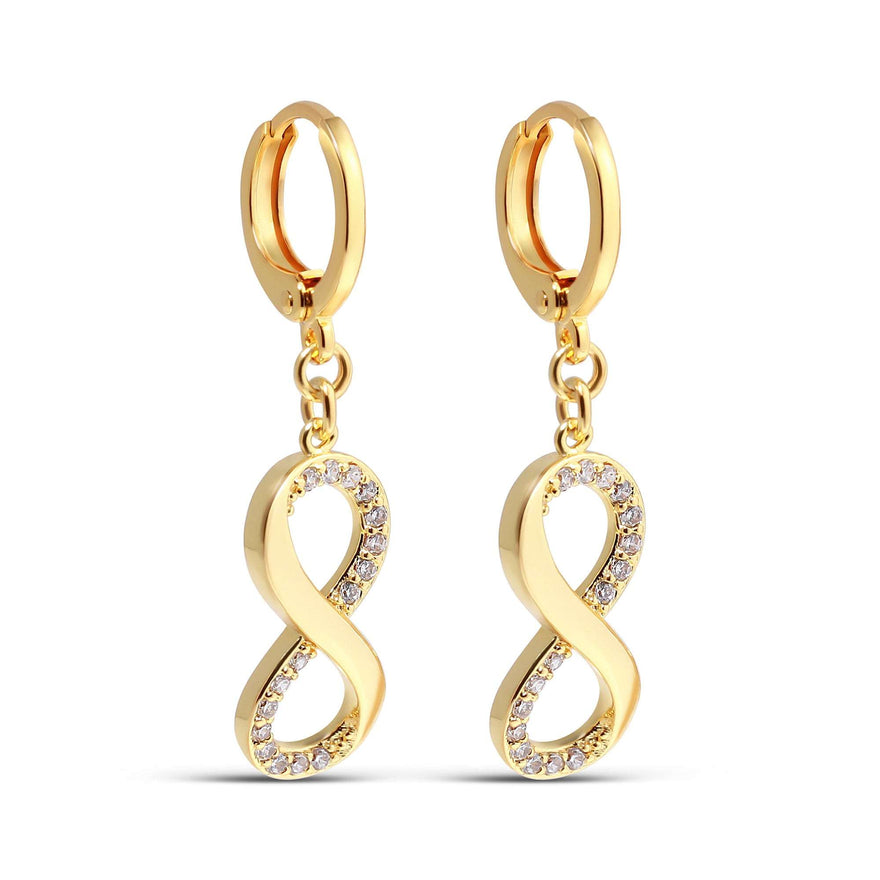 Cubic zirconia infinity drop earrings