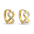 Pair of gold-tone earrings with an infinity loop and sparkling cubic zirconia