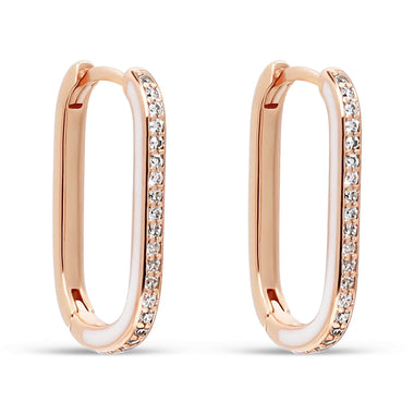 White enamel hoops with cubic zirconia