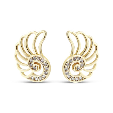 Wing-shaped stud earrings, 12 mm
