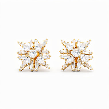 Star-shaped clip-on earrings, 15 mm