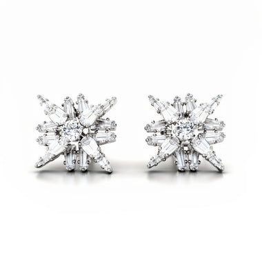 Snowflake clip-on earrings, 15 mm