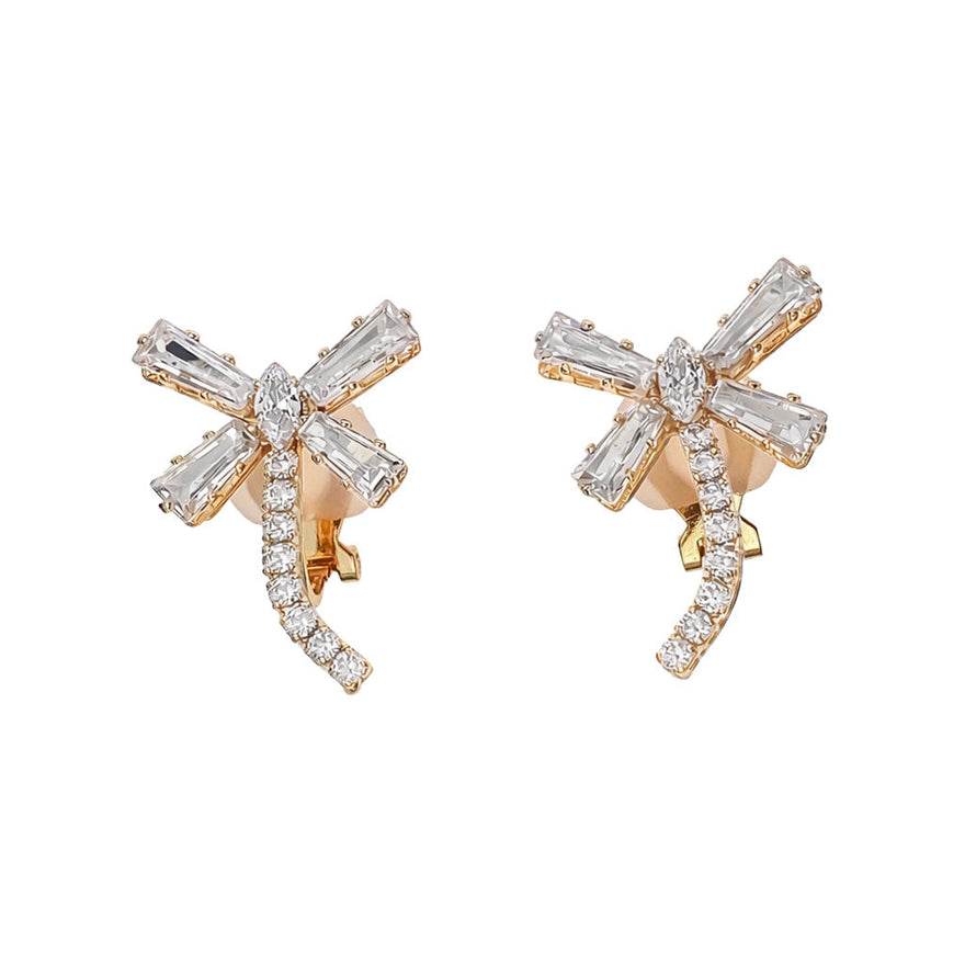 Dragonfly clip-on earrings, 23 mm