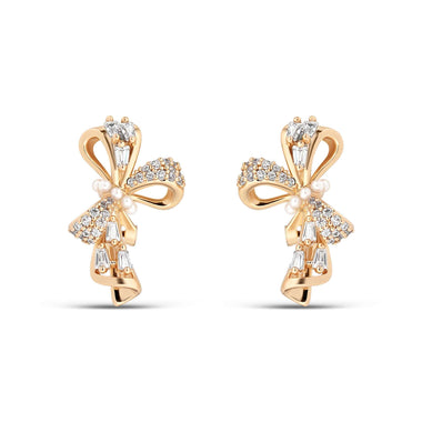 Bow clip-on earrings with pearls